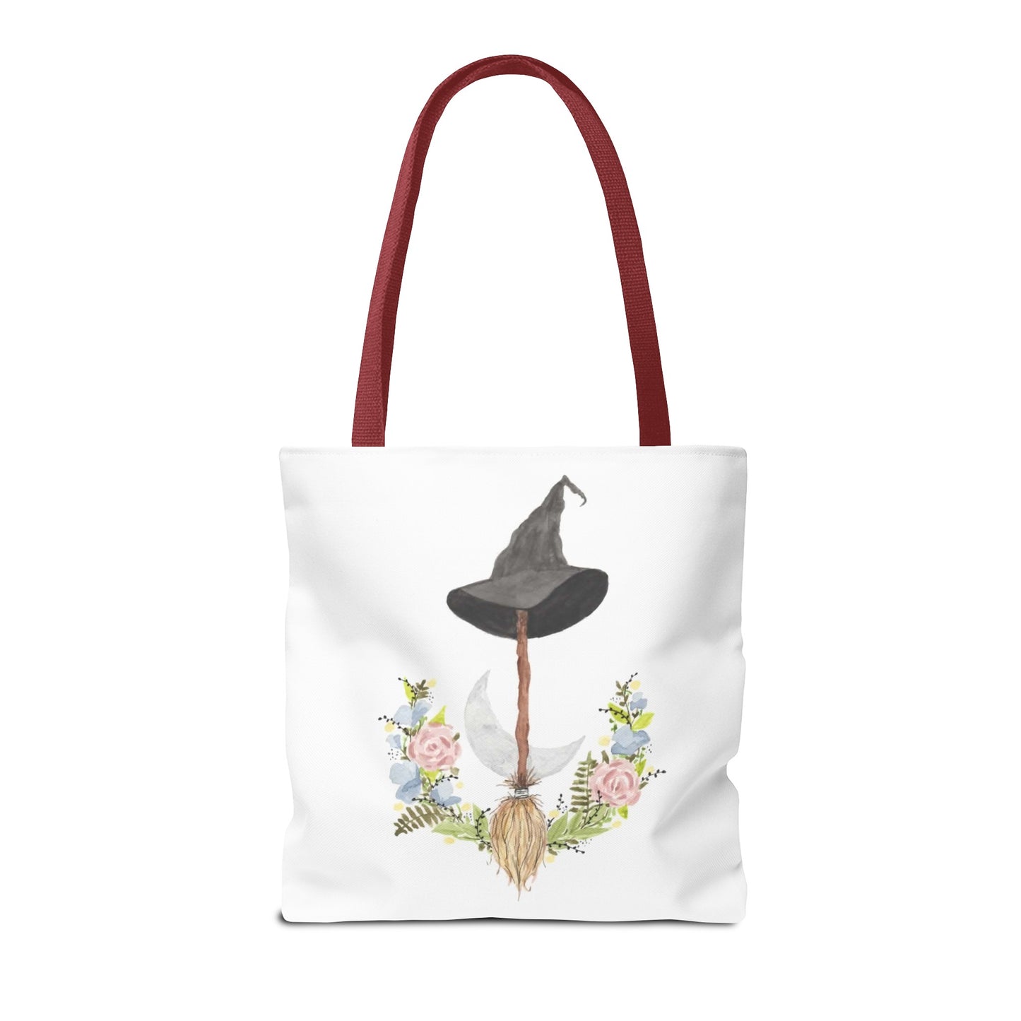 Watercolor Witchy Broomstick Tote Bag