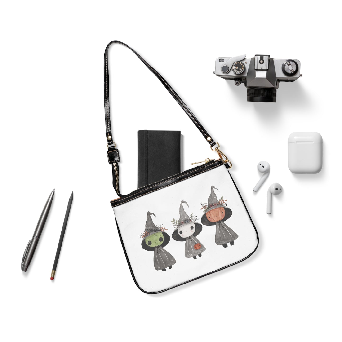 Watercolor Lil Trick or Treaters Small Shoulder Bag