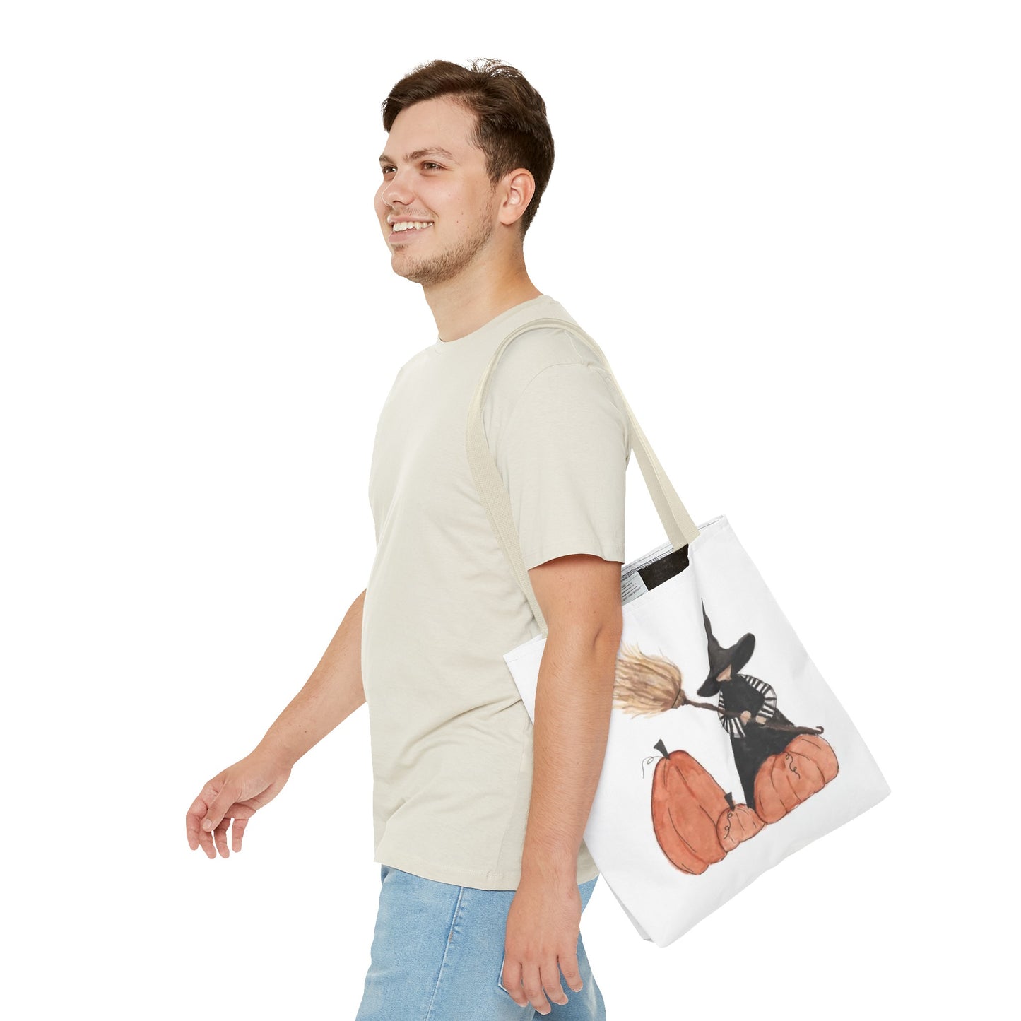 Halloween Watercolor Lil Witch Tote Bag
