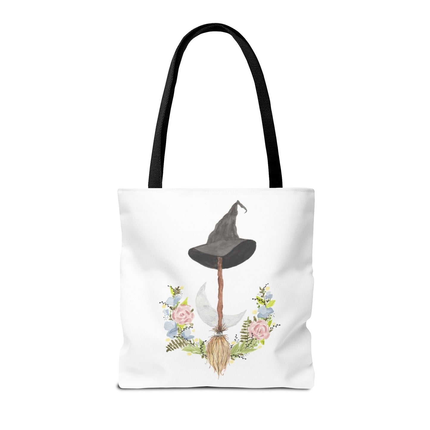 Watercolor Witchy Broomstick Tote Bag