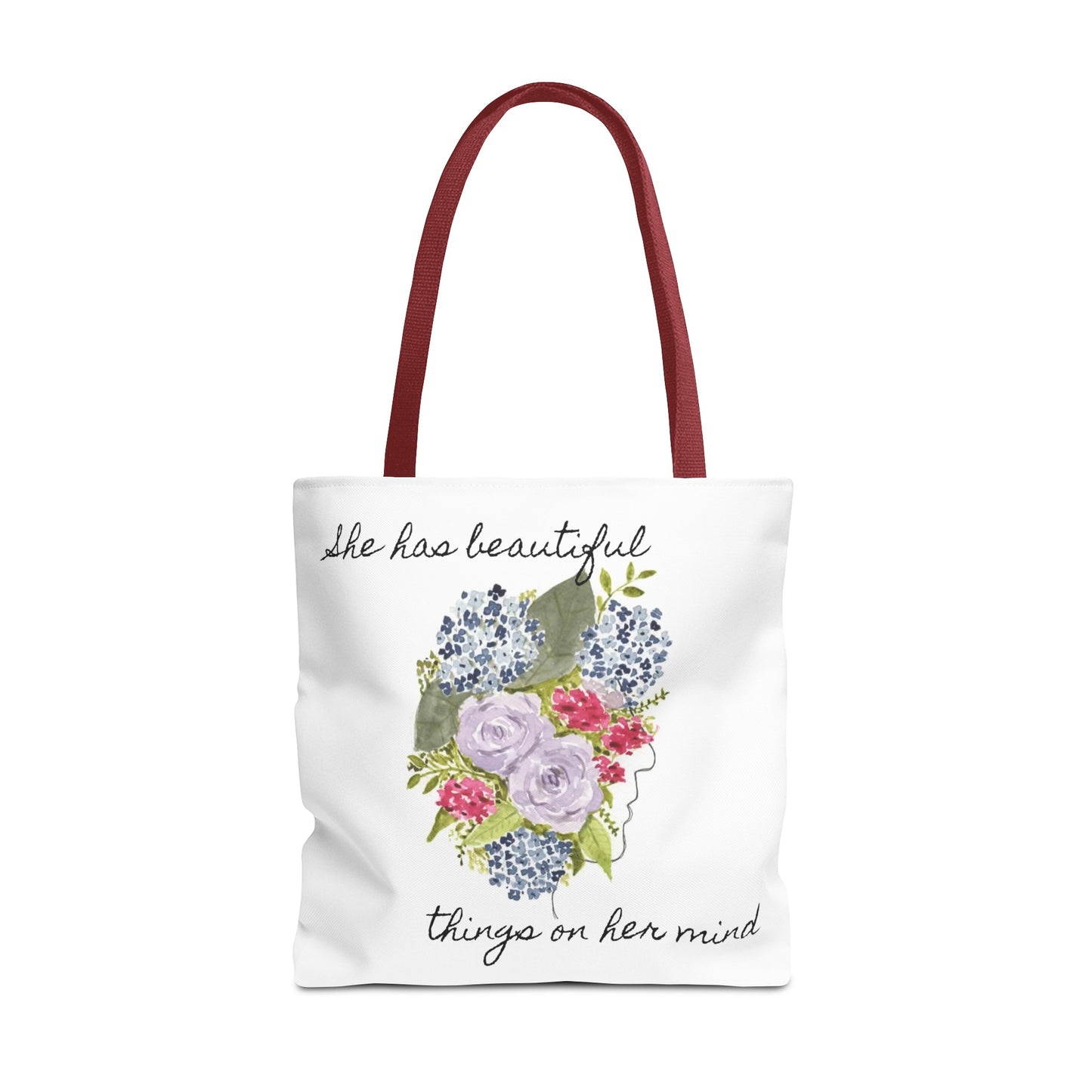 Watercolor "She Has Beautiful Things on Her Mind" Tote Bag