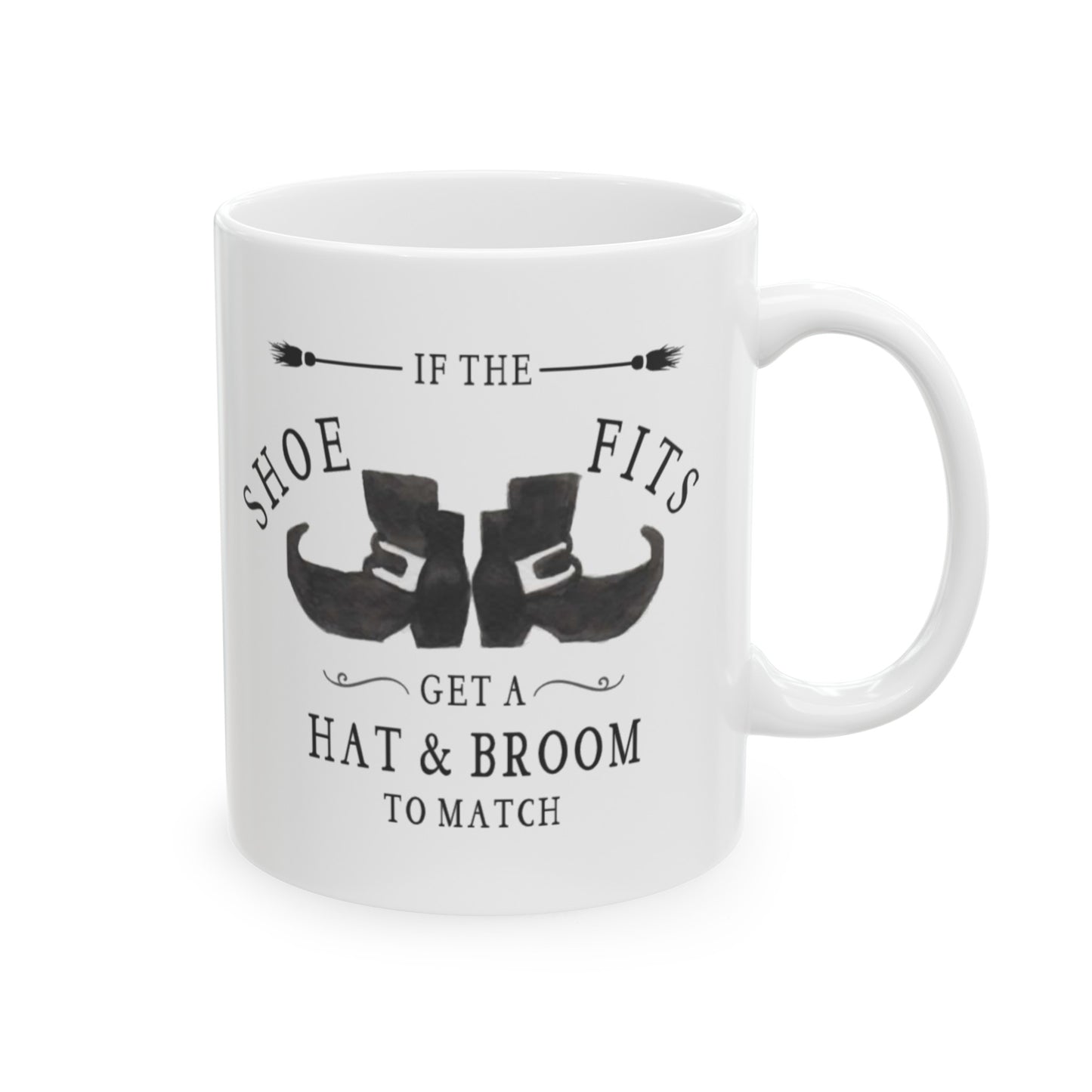 Halloween Watercolor Witch If the Shoe Fits Ceramic Mug
