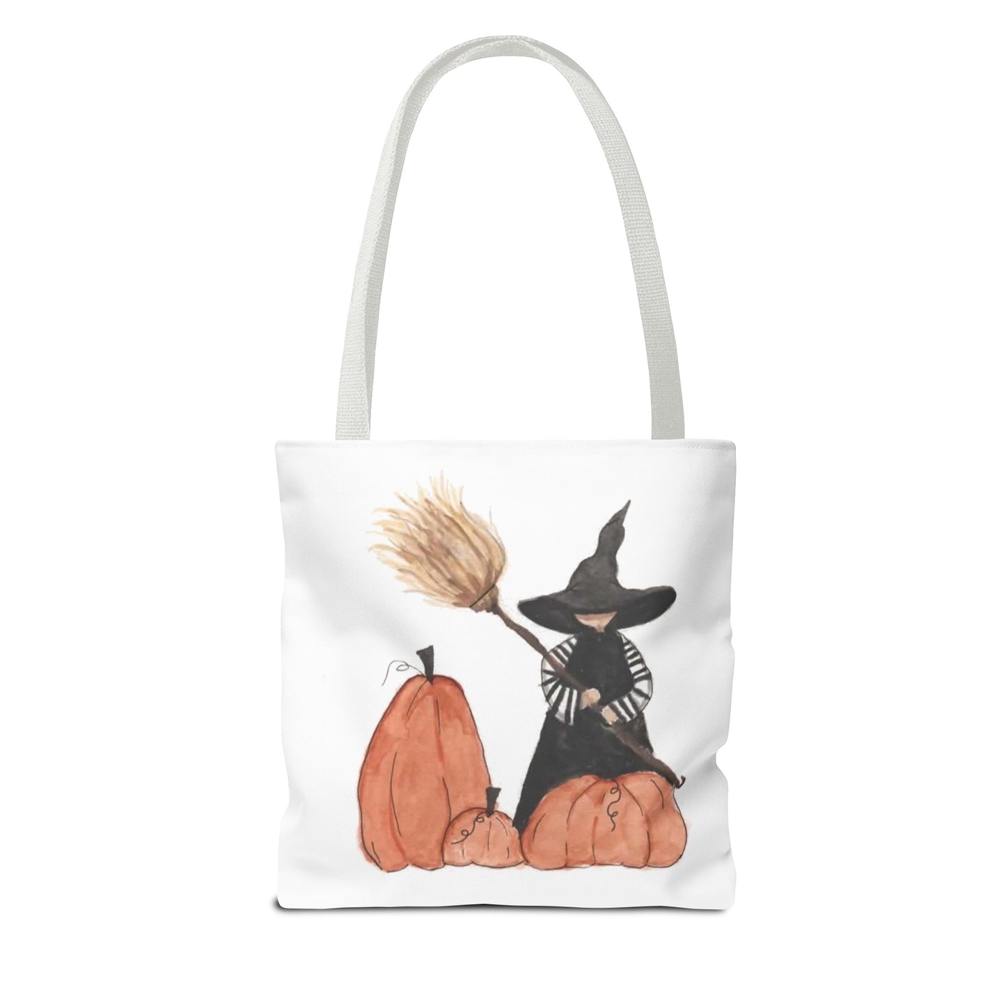 Halloween Watercolor Lil Witch Tote Bag