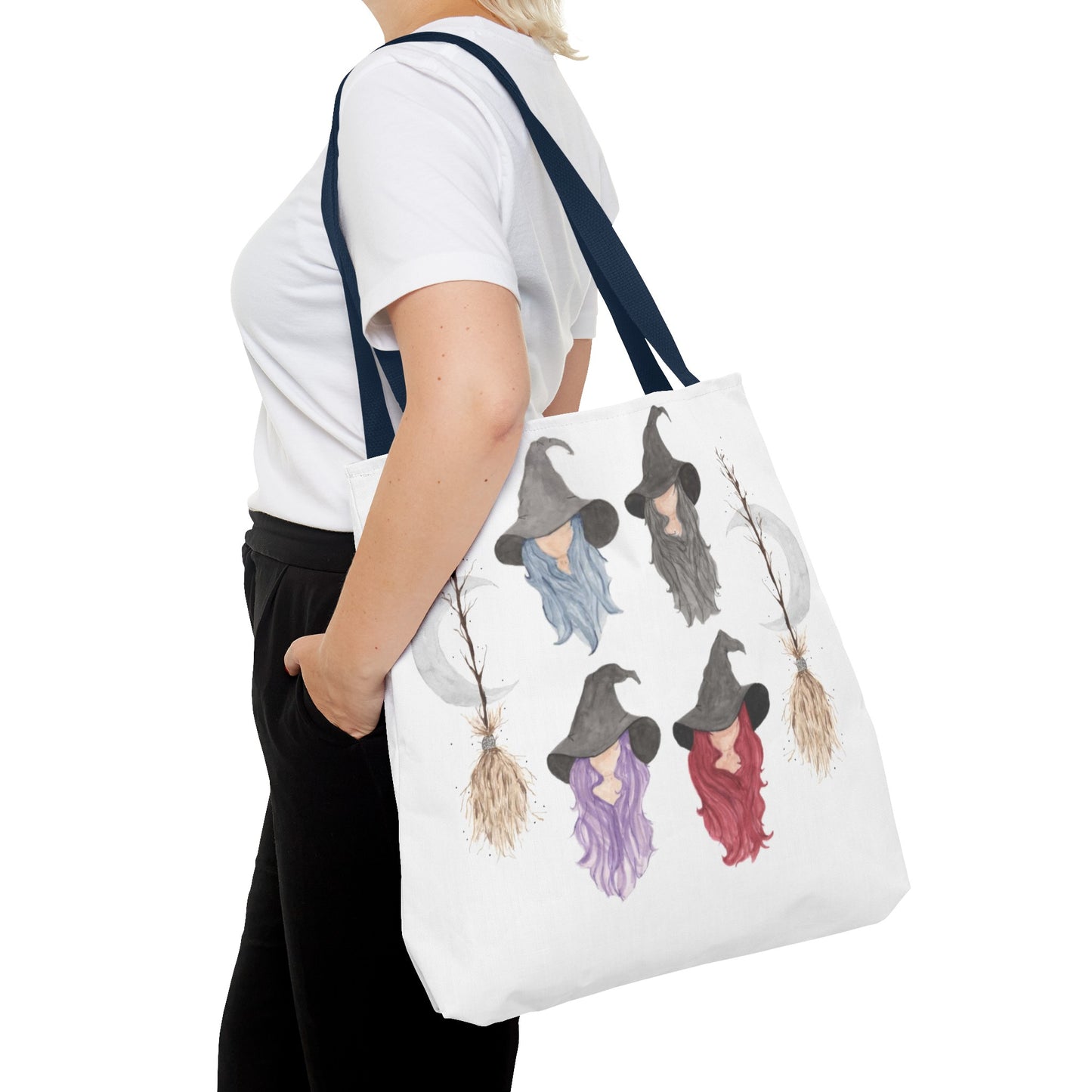 Watercolor Three Witchy Sisters Tote Bag