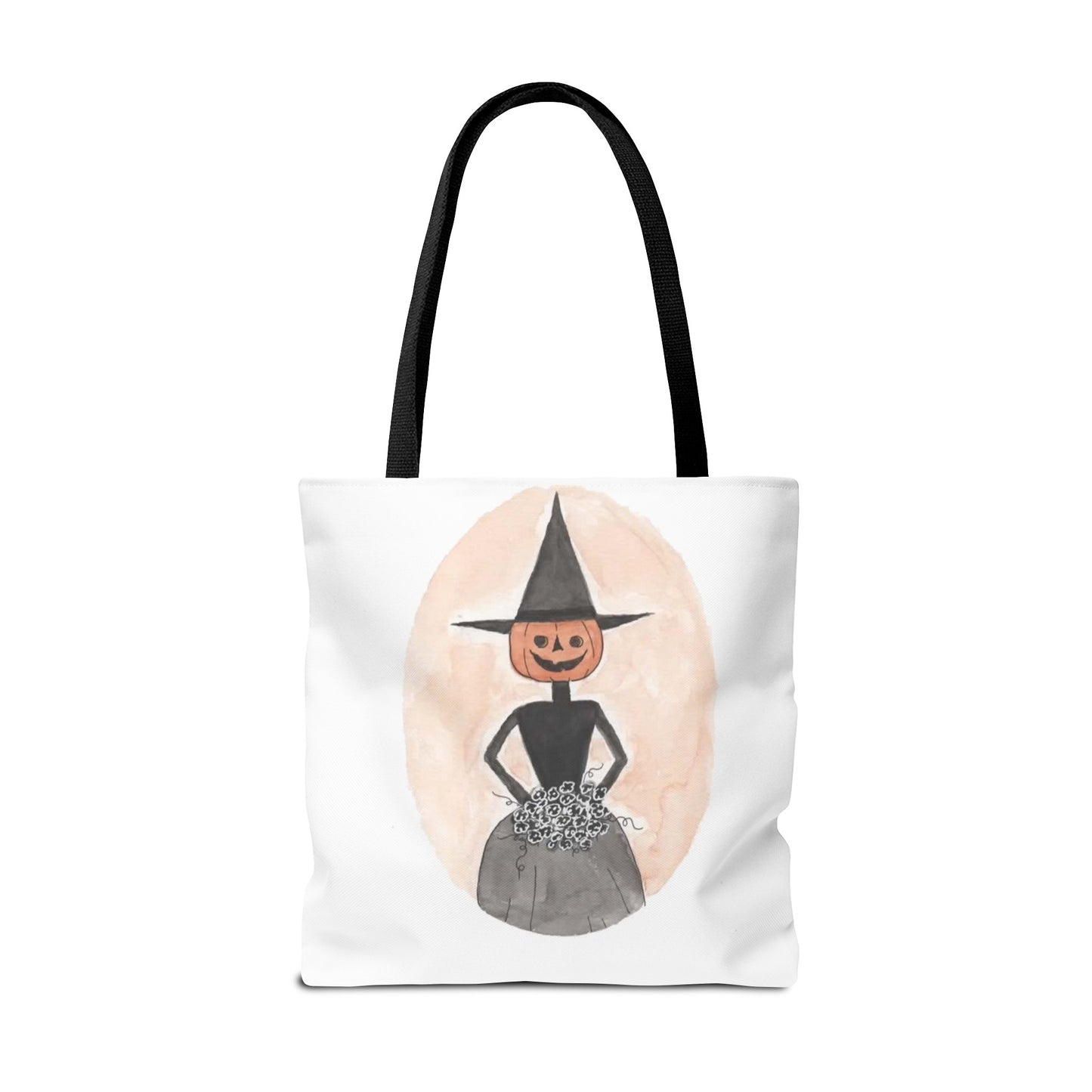 Halloween Watercolor Proper Pumpkin Lady Tote Bag