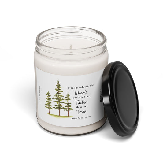 Watercolor Pine Trees Scented Soy Candle, 9oz