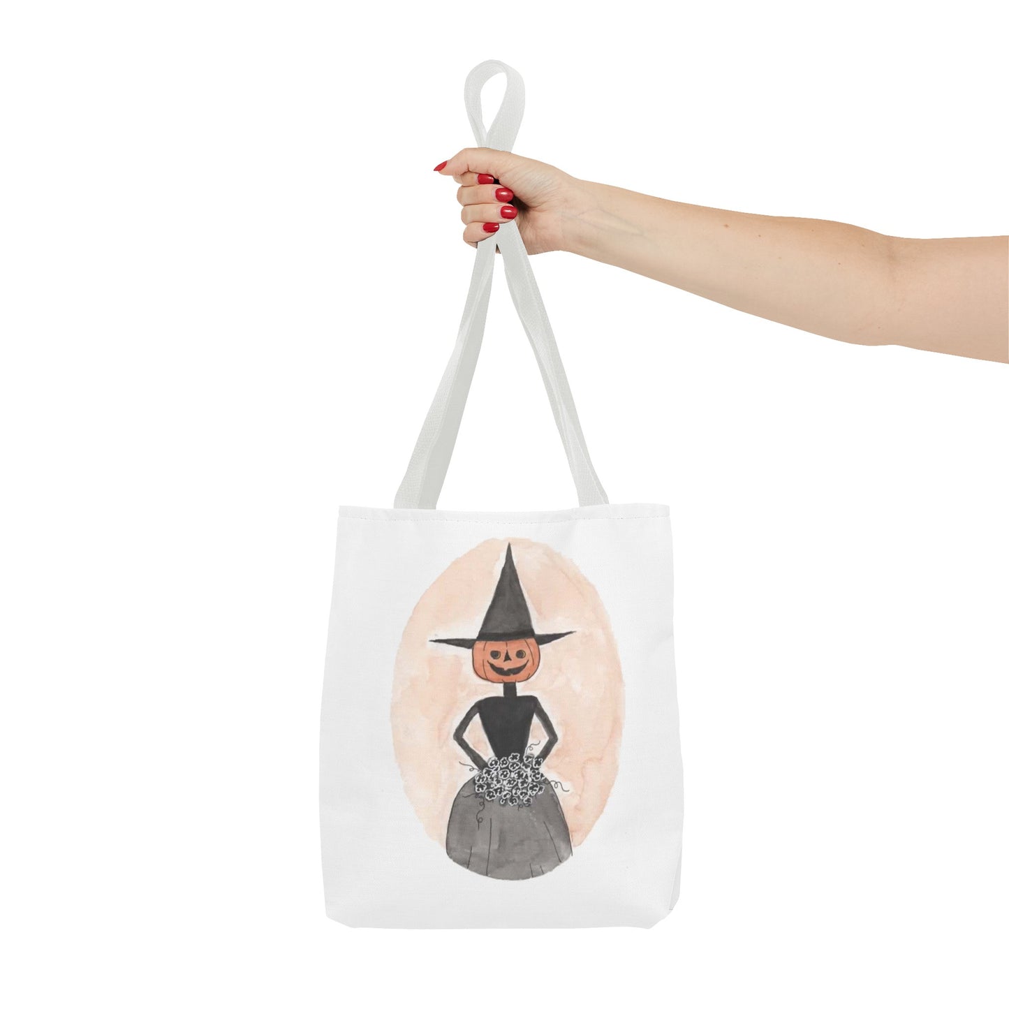 Halloween Watercolor Proper Pumpkin Lady Tote Bag