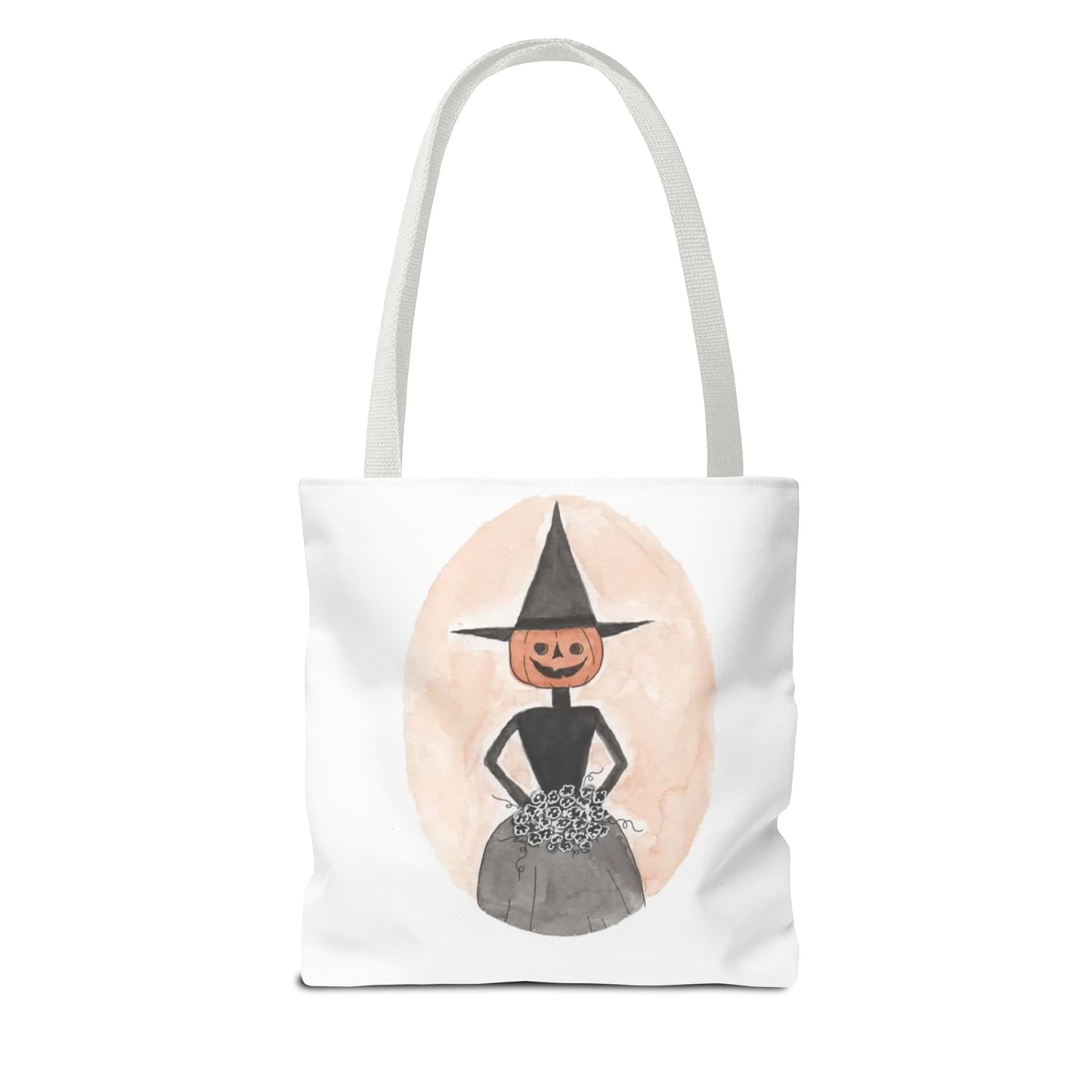 Halloween Watercolor Proper Pumpkin Lady Tote Bag
