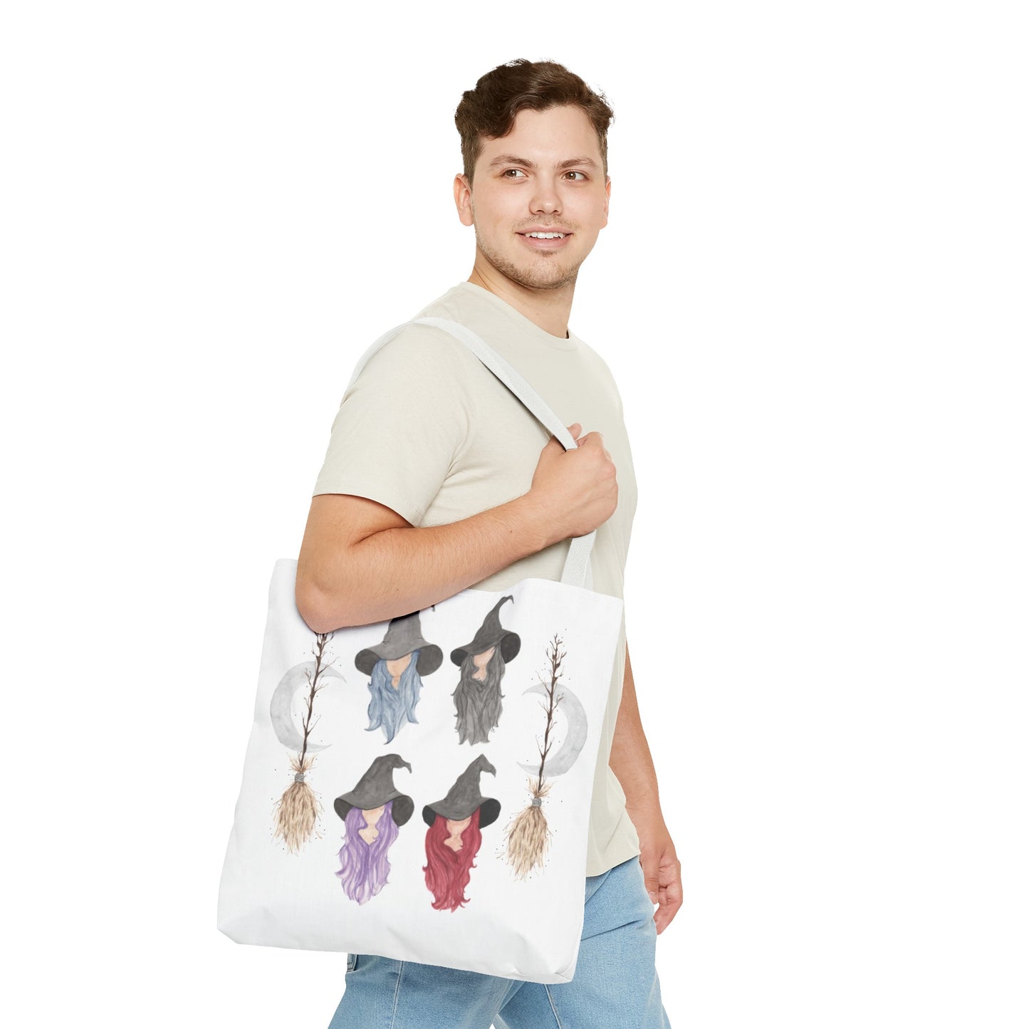 Watercolor Three Witchy Sisters Tote Bag