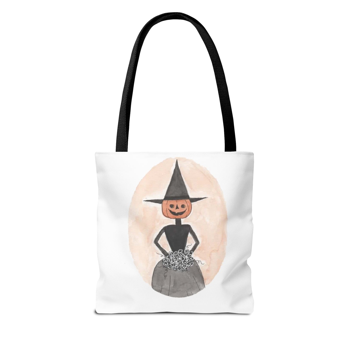 Halloween Watercolor Proper Pumpkin Lady Tote Bag