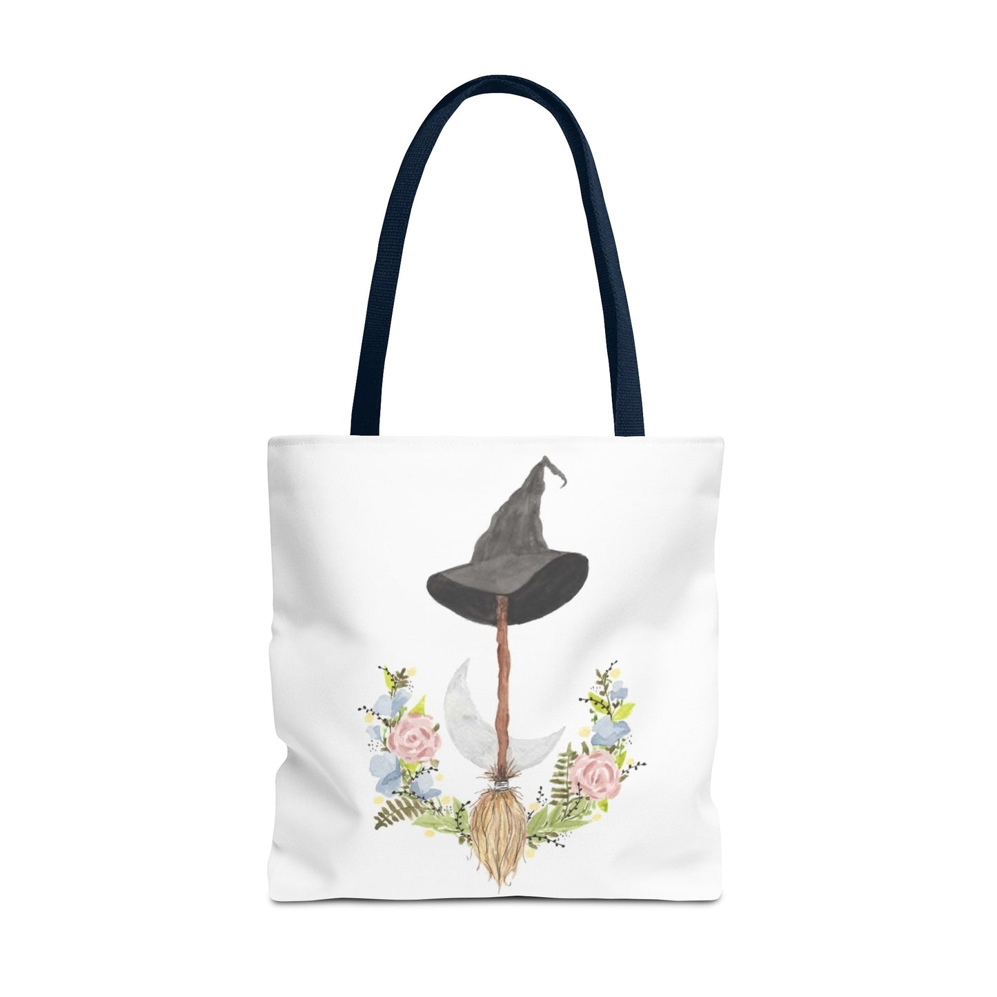 Watercolor Witchy Broomstick Tote Bag
