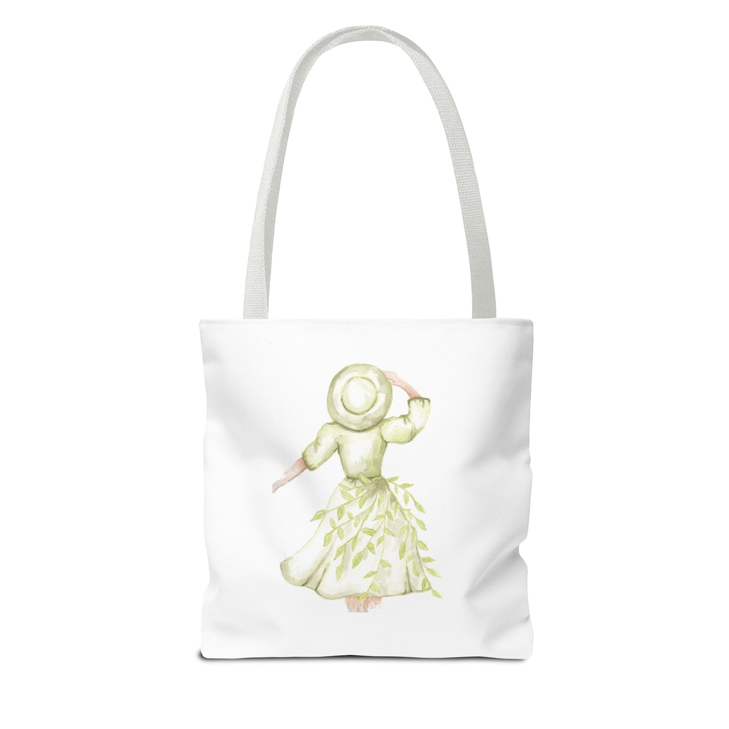 Watercolor Green Girl Tote Bag