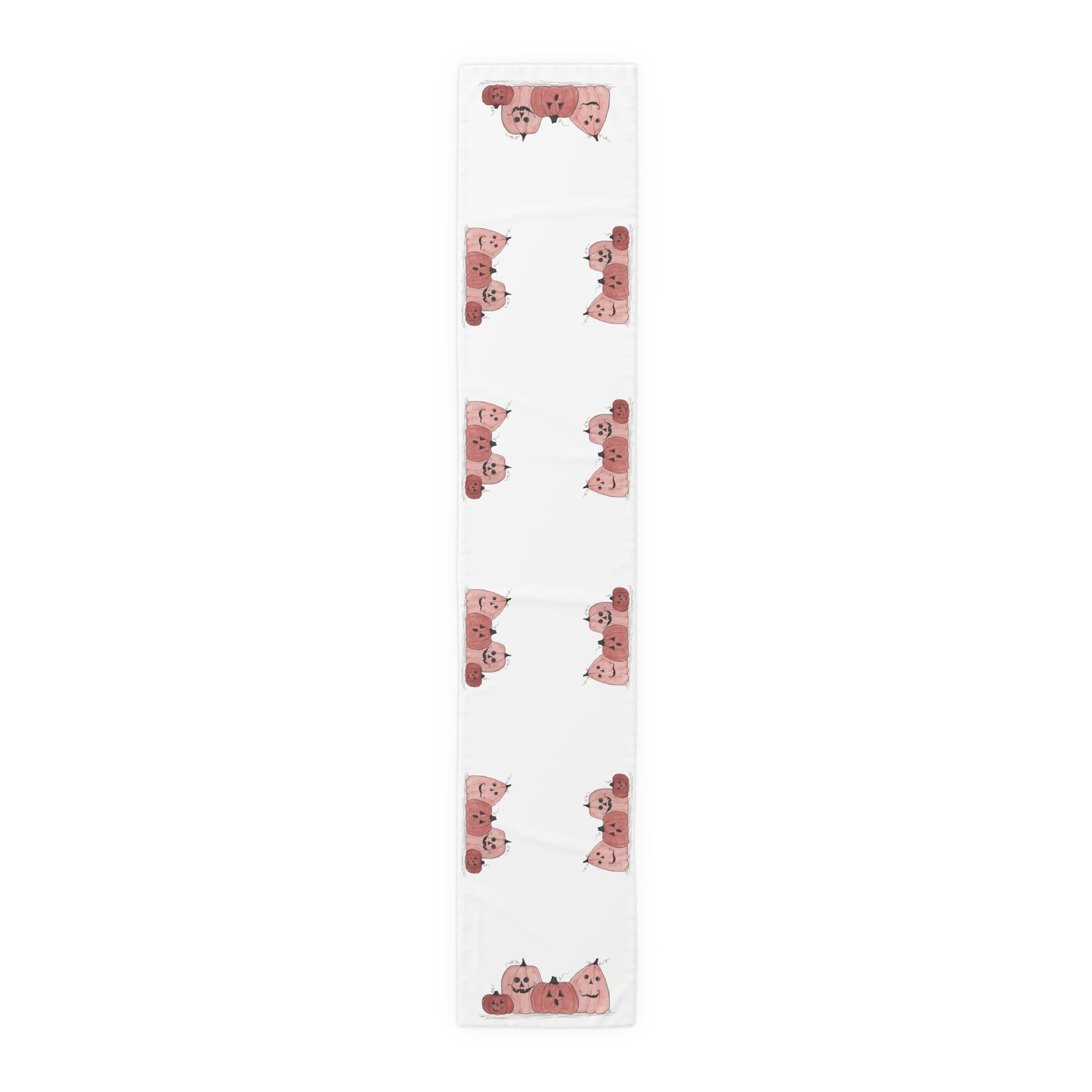Halloween Watercolor Pumpkin Table Runner (Cotton, Poly)