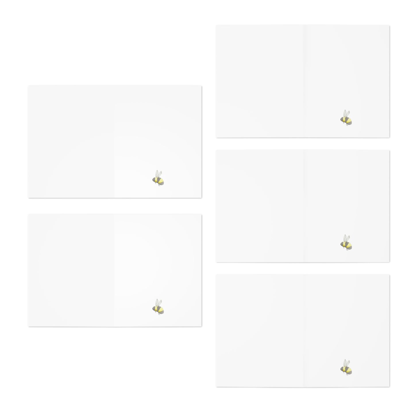 Watercolor Daisies and Bees Multi-Design Greeting Cards (5-Pack)