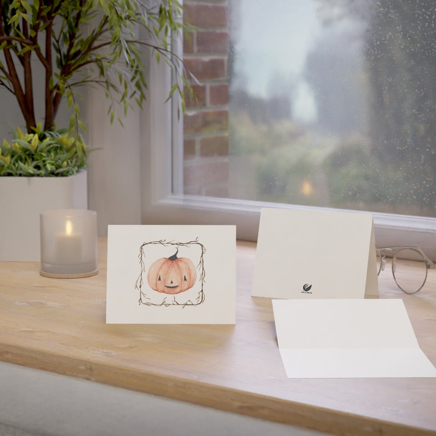 Watercolor Pumpkin Greeting Cards (1, 10, 30, and 50pcs)