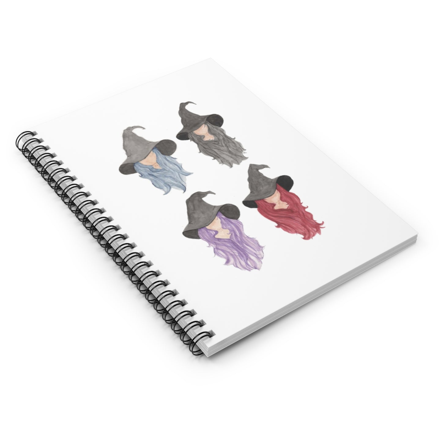 Watercolor Four Witchy Sisters Spiral Notebook - Ruled Line