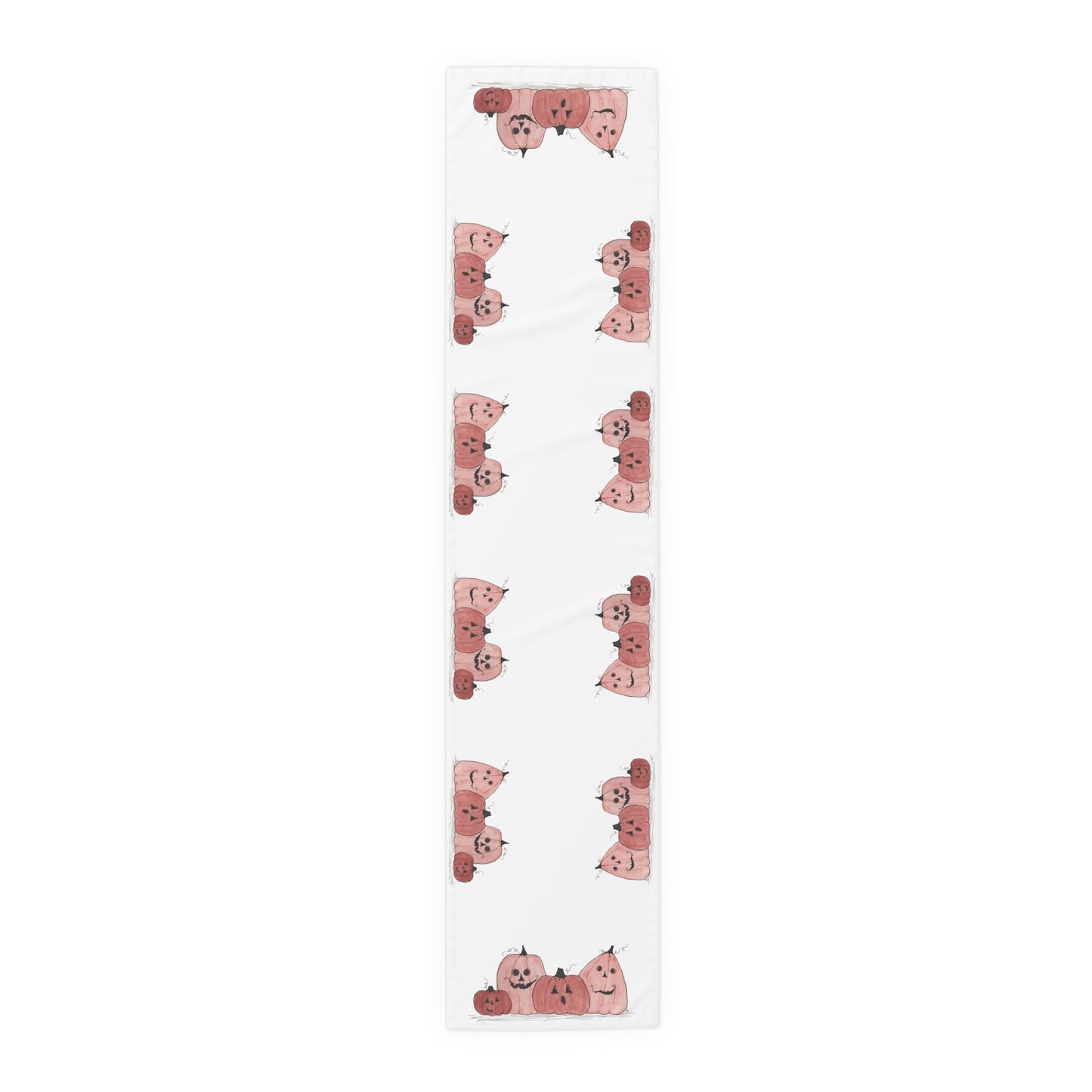 Halloween Watercolor Pumpkin Table Runner (Cotton, Poly)