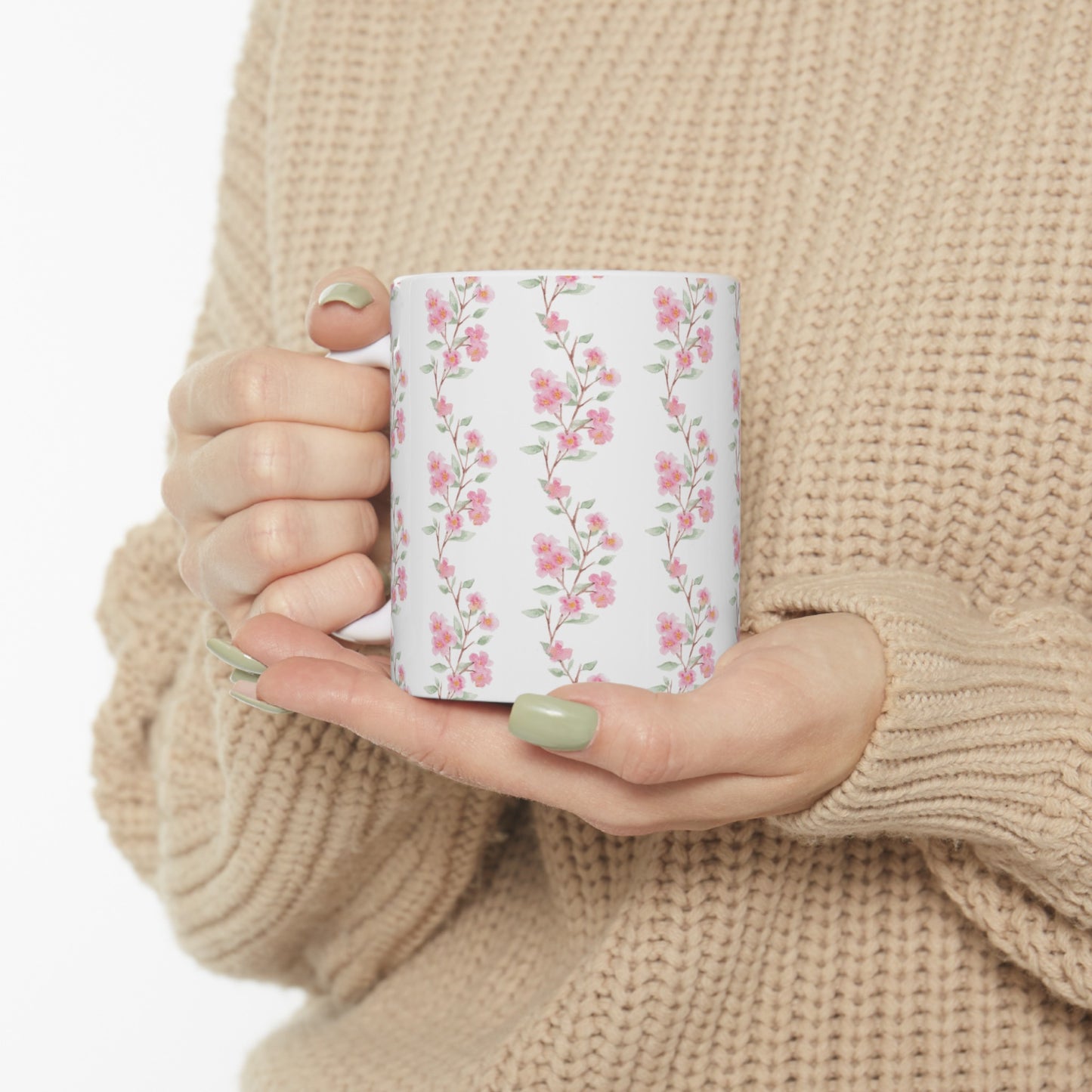 Watercolor Floral Branch Ceramic Mug