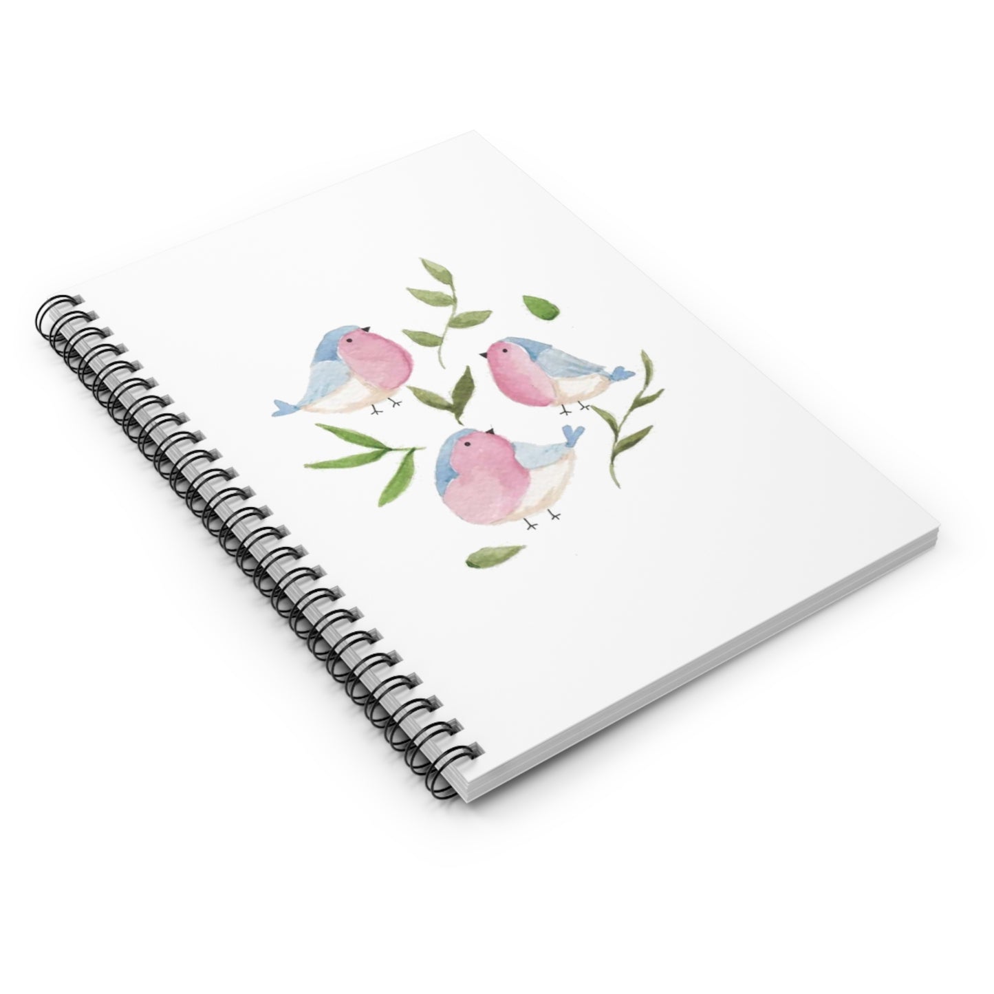 Watercolor Bluebirds Spiral Notebook - Ruled Line