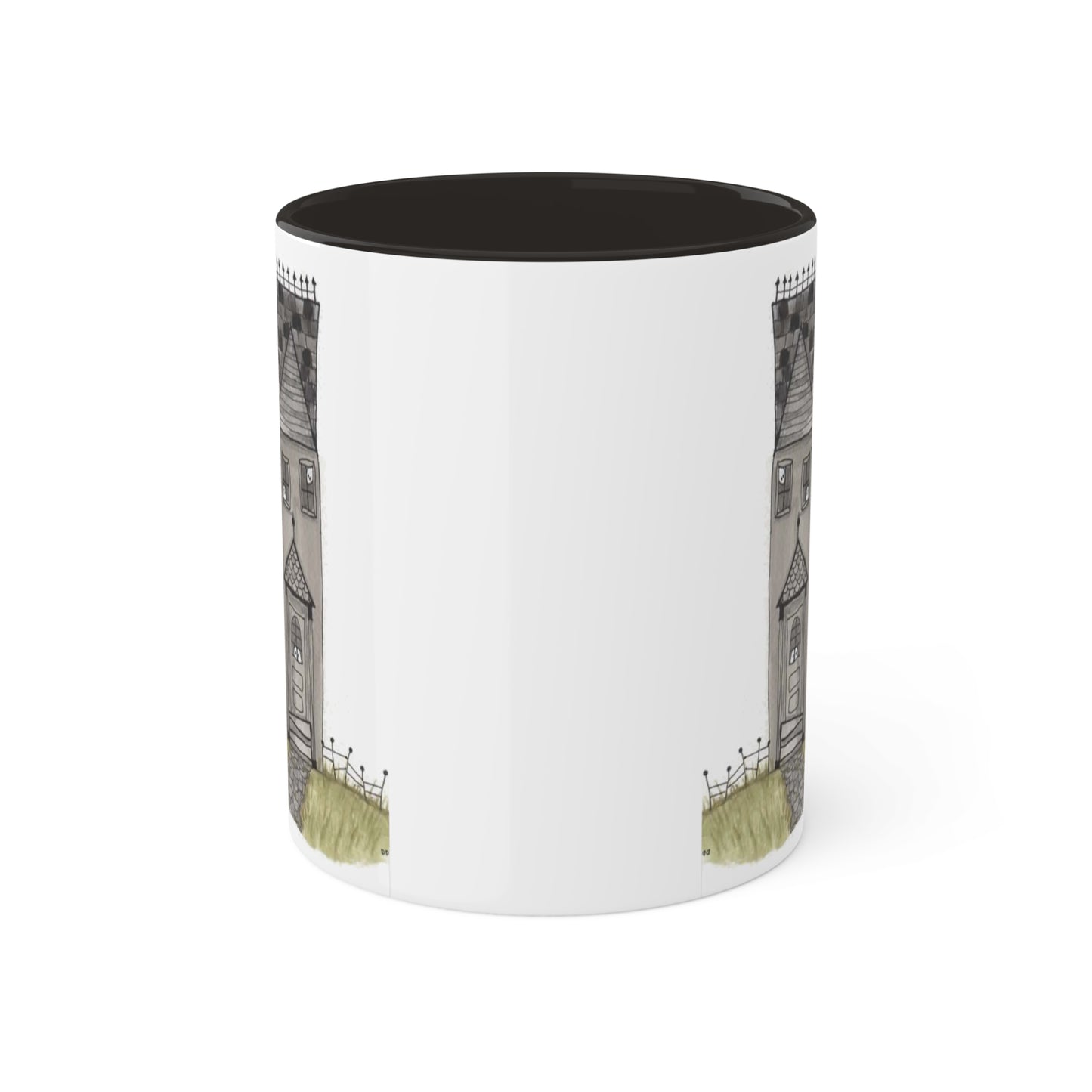 Halloween Watercolor Haunted House Mugs, 11oz