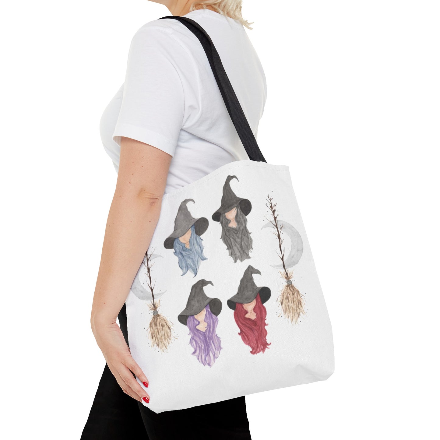 Watercolor Three Witchy Sisters Tote Bag