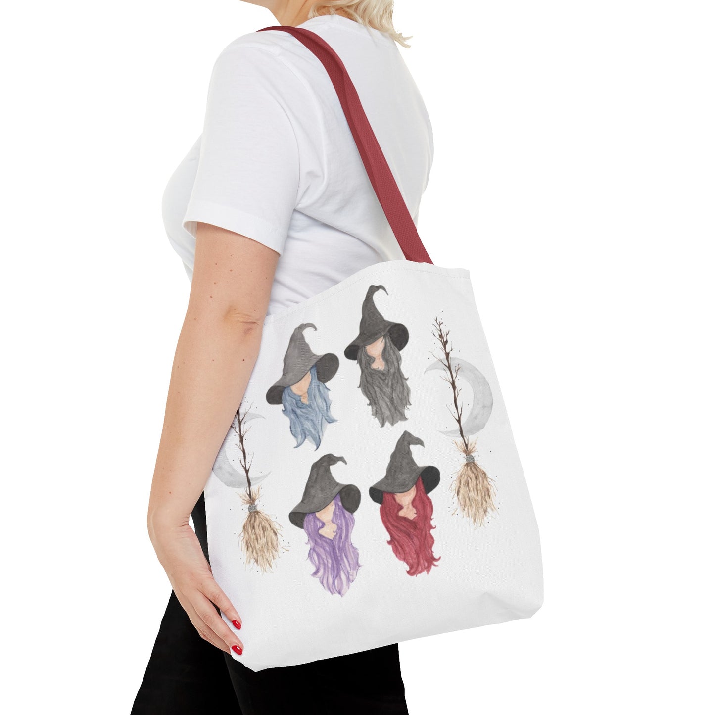 Watercolor Three Witchy Sisters Tote Bag