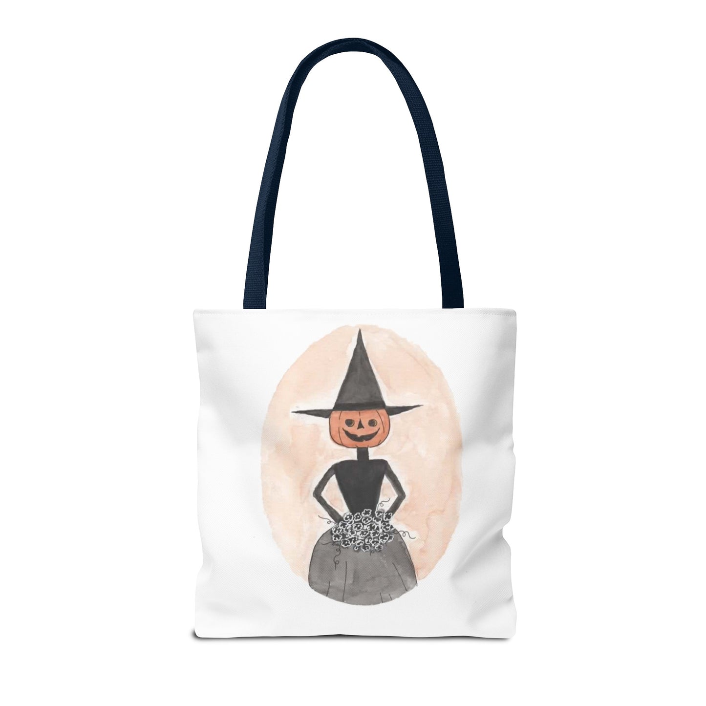 Halloween Watercolor Proper Pumpkin Lady Tote Bag