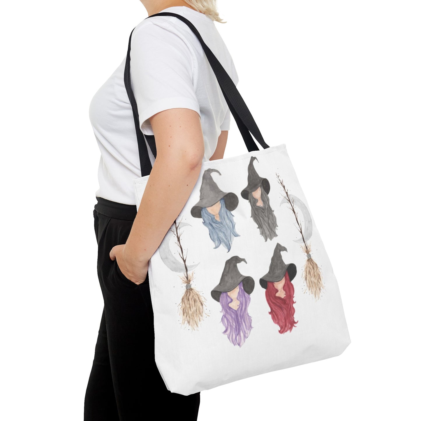 Watercolor Three Witchy Sisters Tote Bag