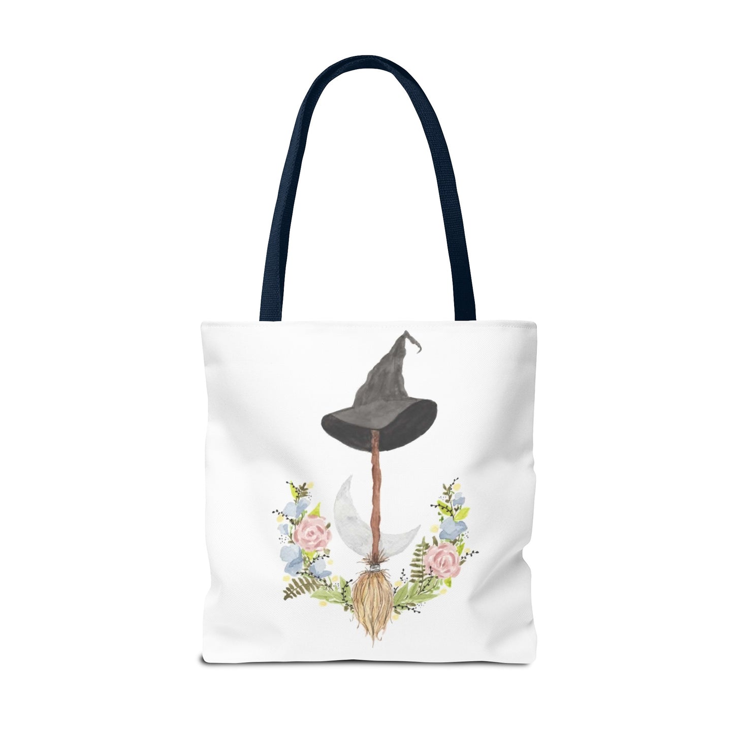 Watercolor Witchy Broomstick Tote Bag