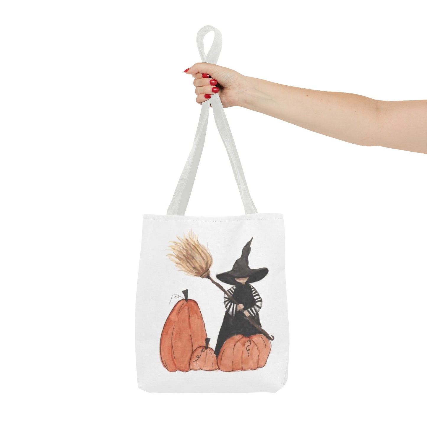 Halloween Watercolor Lil Witch Tote Bag
