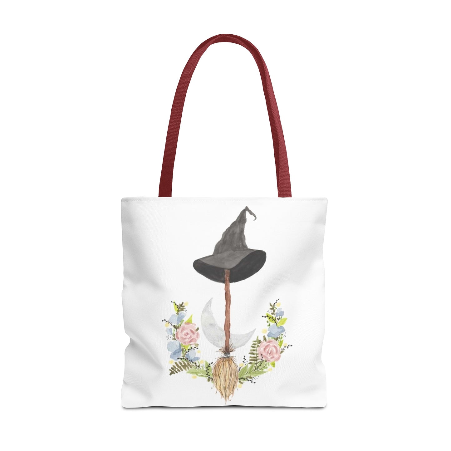 Watercolor Witchy Broomstick Tote Bag