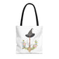 Watercolor Witchy Broomstick Tote Bag