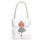 Halloween Watercolor Pumpkin Girl Scarecrow Tote Bag