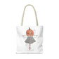Halloween Watercolor Pumpkin Girl Scarecrow Tote Bag