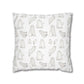 Halloween Watercolor Scattered Ghosts Square Poly Canvas Pillow Cover - Pillow Not Included -