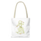 Watercolor Green Girl Tote Bag