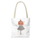 Halloween Watercolor Pumpkin Girl Scarecrow Tote Bag