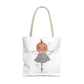 Halloween Watercolor Pumpkin Girl Scarecrow Tote Bag