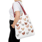 Watercolor Scattered Chickens Tote Bag