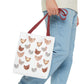Watercolor Scattered Chickens Tote Bag