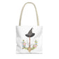 Watercolor Witchy Broomstick Tote Bag