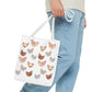 Watercolor Scattered Chickens Tote Bag