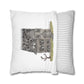 Halloween Watercolor Haunted House Square Poly Canvas Pillow Cover - Pillow Not Included -