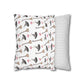 Watercolor Witchy Things Patterned Square Poly Canvas Pillow Cover - Pillow Not Included -