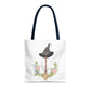Watercolor Witchy Broomstick Tote Bag
