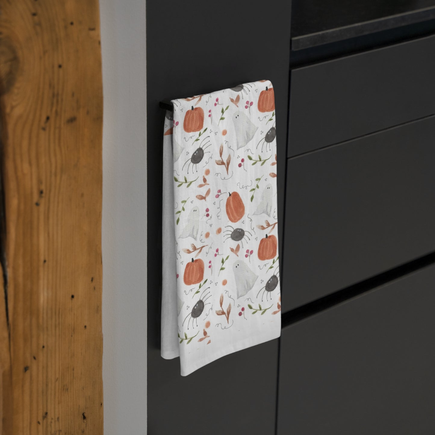 Watercolor Halloween Scatter Tea Towel