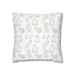 Halloween Watercolor Scattered Ghosts Square Poly Canvas Pillow Cover - Pillow Not Included -
