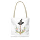 Watercolor Witchy Broomstick Tote Bag