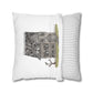 Halloween Watercolor Haunted House Square Poly Canvas Pillow Cover - Pillow Not Included -