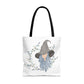 Watercolor Blue Witch Tote Bag